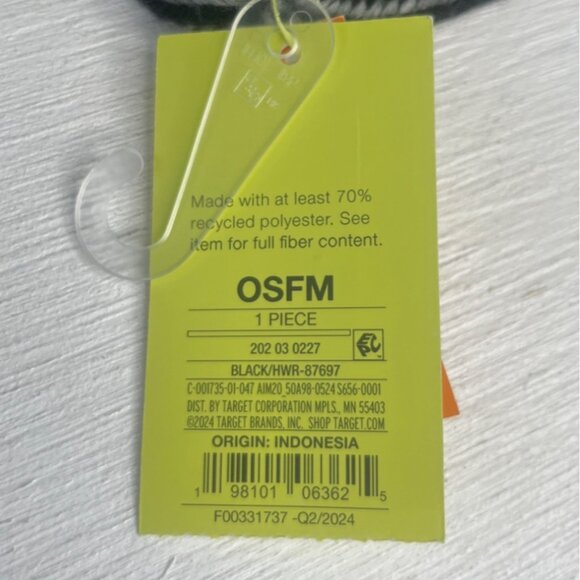 All In Motion Striped Sherpa Lined Trapper Hat Black OS Warm Lined - Picture 7 of 9